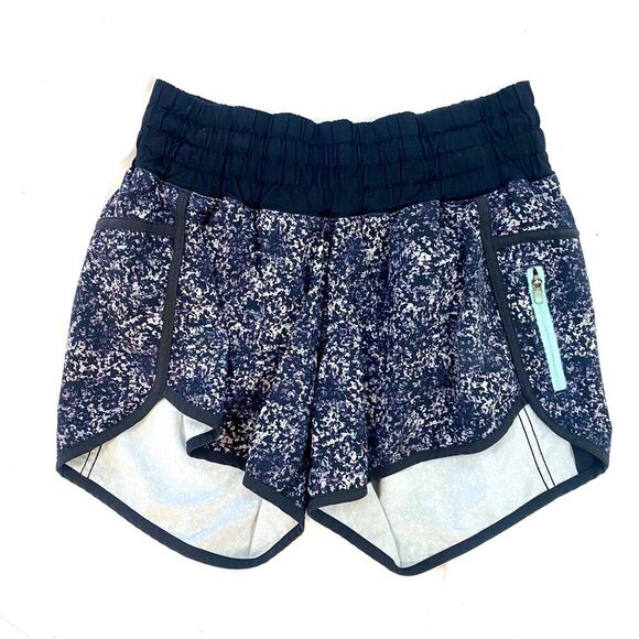 Lululemon Pants - LULULEMON TRACKER SHORTS 3.5" INSEAM SIZE 6 Speckled Blue Running Drawstring